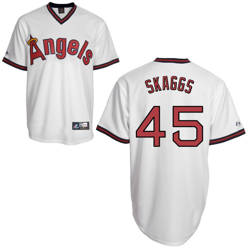 Tyler Skaggs #45 mlb Jersey-Los Angeles Angels of Anaheim Women's Authentic Cooperstown White Baseball Jersey
